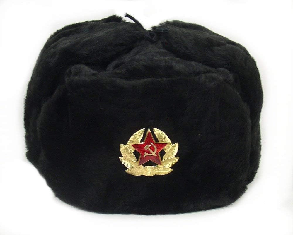 Trapper Hat Ear Flap - Russian Hat Soviet Army Military Badge