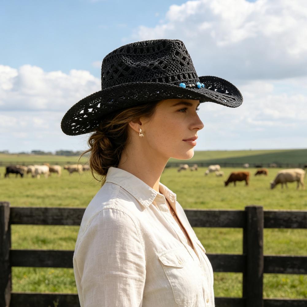 Cowboy Hat Straw - Wide Brim Cowboy Hat Comfortable Gardening