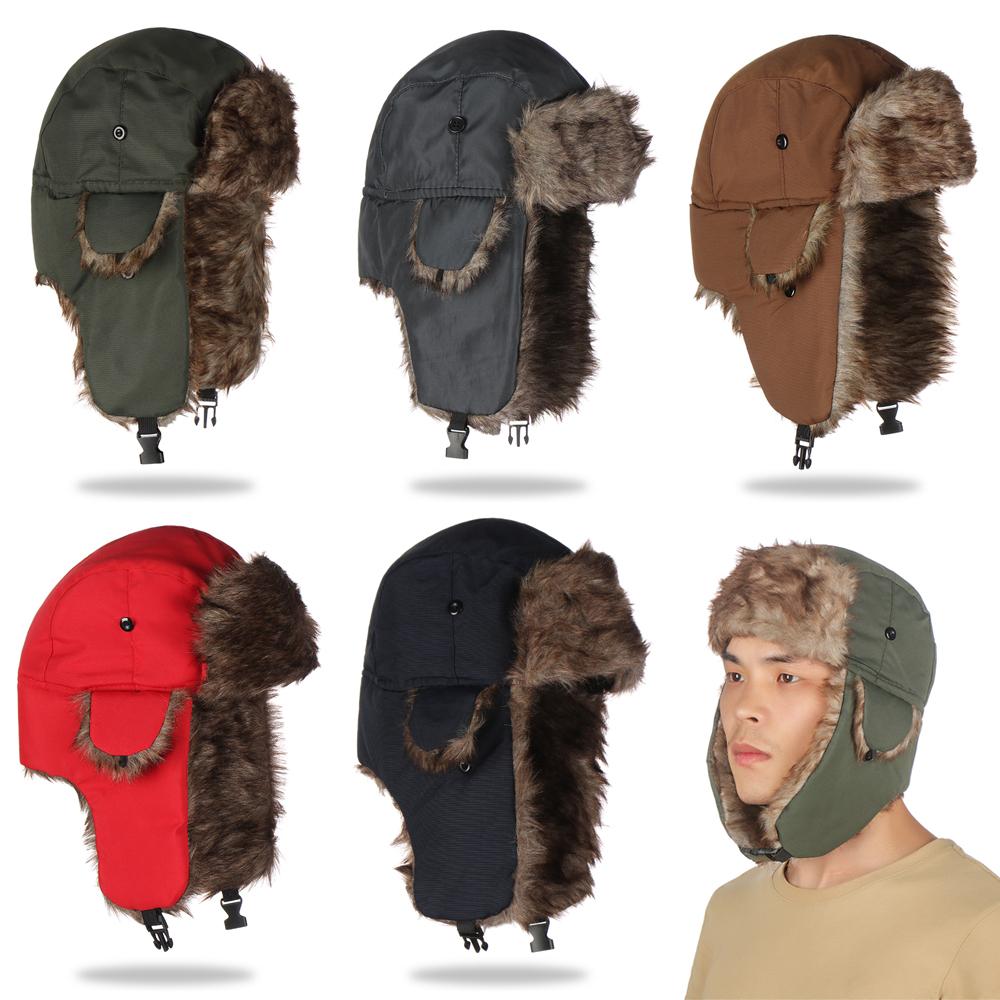 Winter Trapper Hat - Men Women Fur Trapper Ski Hat