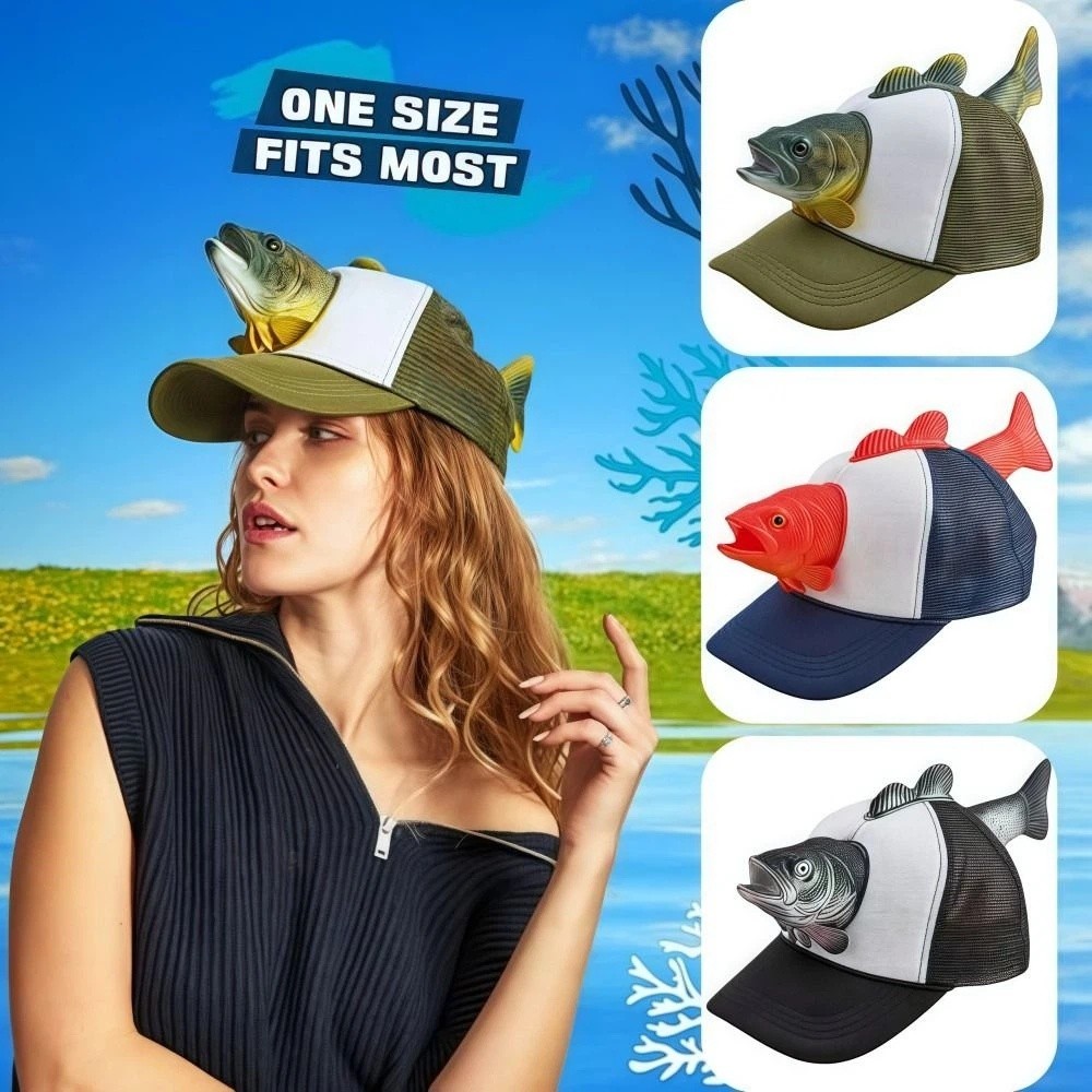 Funny 3D Fish Animal Trucker H - Trucker Cap Mesh review and price