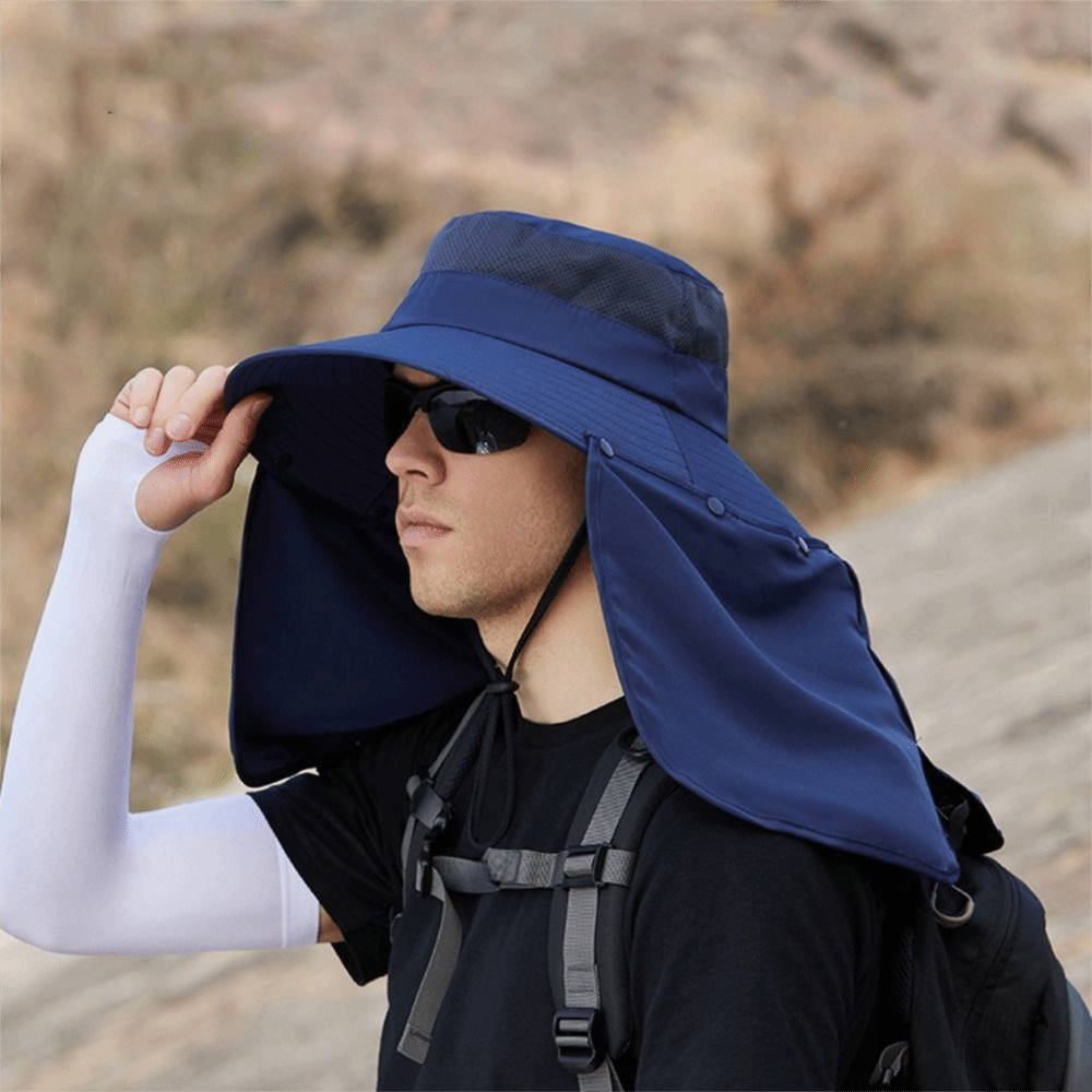 Simple Cloth Men Sun Hat Neck  - Bucket Hat Cotton review and price