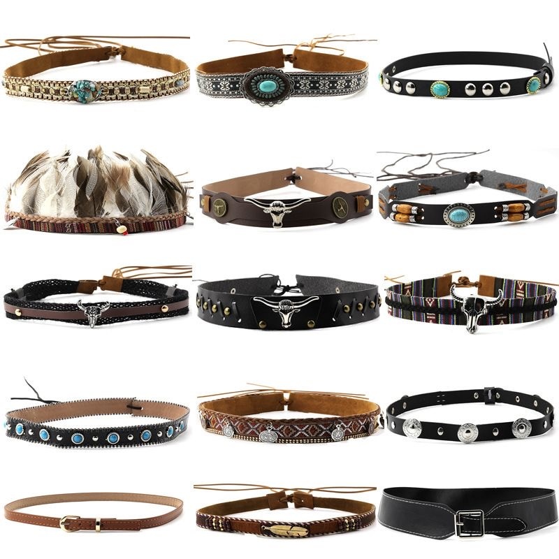 Retro Ethnic Style Belt, Headb - Cowboy Hat Straw review and price