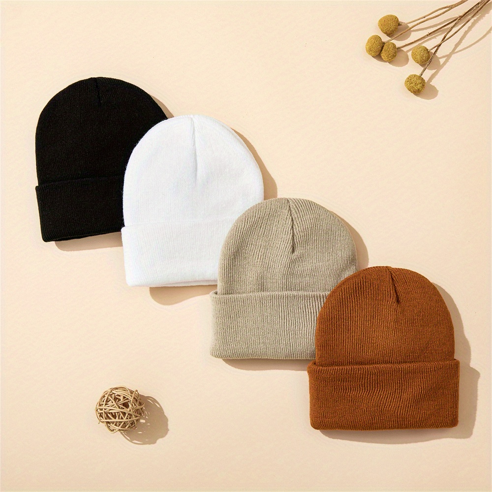 4pcs Baby Hat Knit Cuffed Bean - Beanie Cuffed Knit review and price