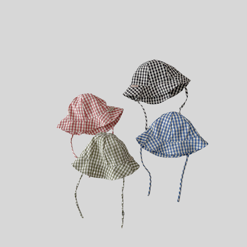 Ins Style Plaid Baby Bucket Ha - Sun Hat Wide Brim review and price